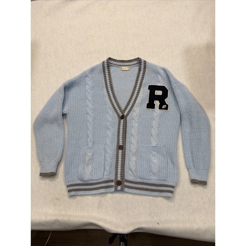 Altar'd State Varsity Cardigan Women's Medium Chunky Knit Letterman with R Patch